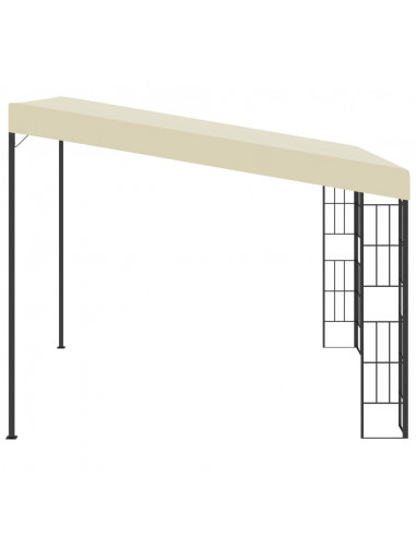 Gazebo a Parete 3x3 m Crema in Tessuto
