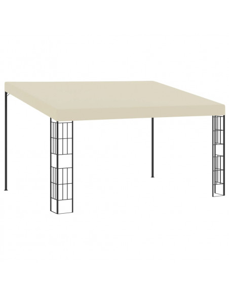 Gazebo a Parete 3x4 m Crema in Tessuto