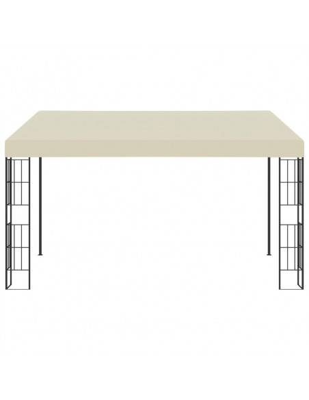 Gazebo a Parete 3x4 m Crema in Tessuto