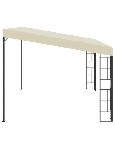 Gazebo a Parete 3x4 m Crema in Tessuto