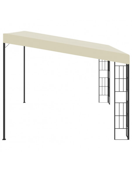Gazebo a Parete 3x4 m Crema in Tessuto