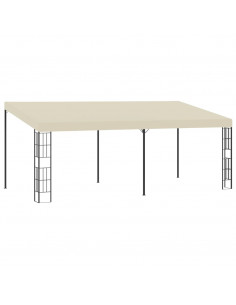 Gazebo a Parete 3x6 m Crema in Tessuto 2