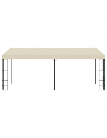 Gazebo a Parete 3x6 m Crema in Tessuto
