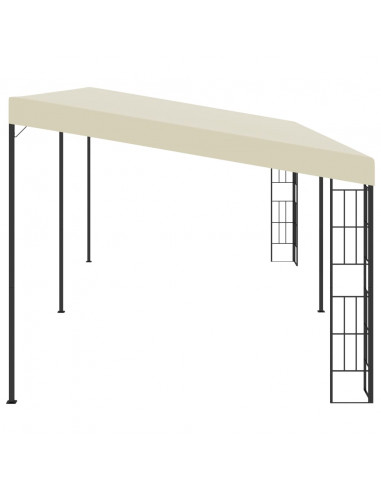 Gazebo a Parete 3x6 m Crema in Tessuto
