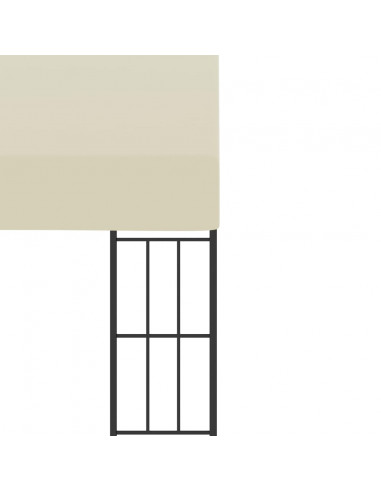 Gazebo a Parete 3x6 m Crema in Tessuto