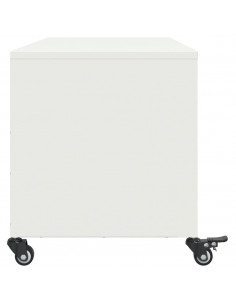 Mobile TV Bianco 100,5x39x43,5 cm in Acciaio Laminato a Freddo 2