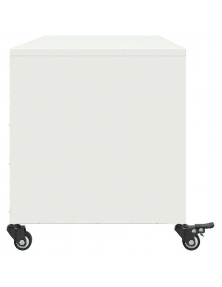 Mobile TV Bianco 100,5x39x43,5 cm in Acciaio Laminato a Freddo
