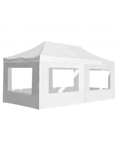 Gazebo Professionale Pieghevole Alluminio e Pareti 6x3m Bianco