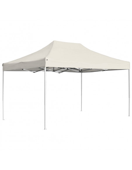 Gazebo Professionale Pieghevole in Alluminio 4,5x3 m Crema