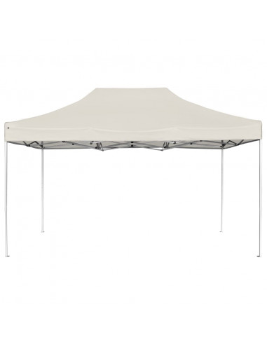 Gazebo Professionale Pieghevole in Alluminio 4,5x3 m Crema