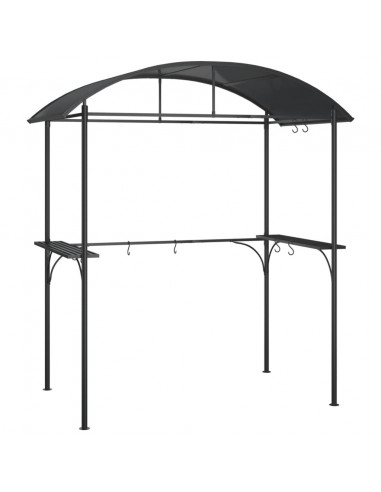Gazebo Barbecue Ripiani Laterali Antracite 220x115x230 Acciaio