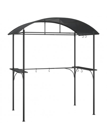 Gazebo Barbecue Ripiani Laterali Antracite 220x115x230 Acciaio