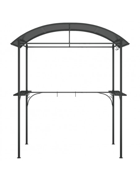Gazebo Barbecue Ripiani Laterali Antracite 220x115x230 Acciaio
