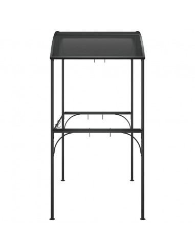Gazebo Barbecue Ripiani Laterali Antracite 220x115x230 Acciaio