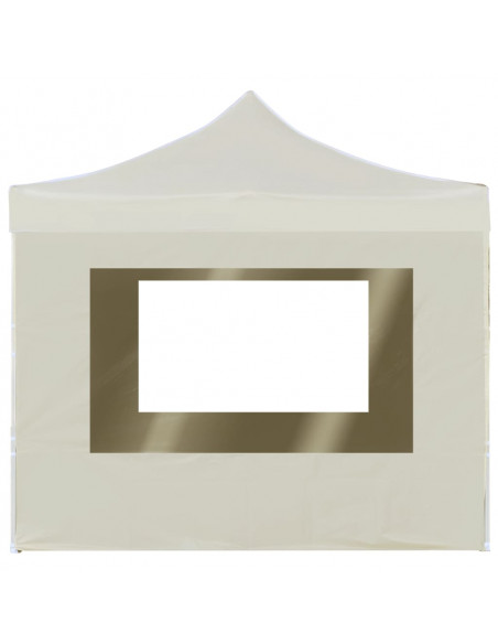 Gazebo Professionale Pieghevole Alluminio con Pareti 3x3m Crema
