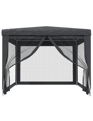 Tenda per Feste con 4 Pareti in Rete Antracite 3x4 m in HDPE