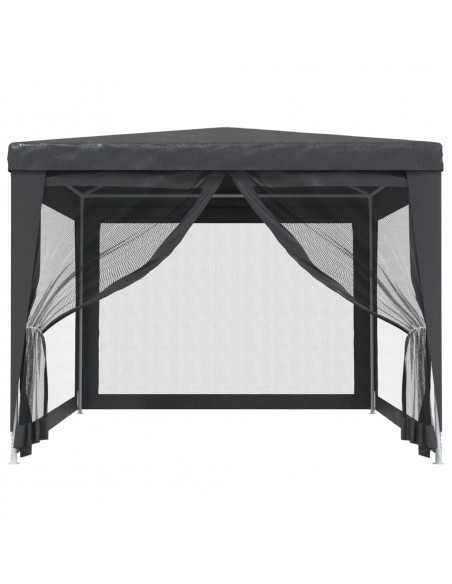 Tenda per Feste con 4 Pareti in Rete Antracite 3x4 m in HDPE