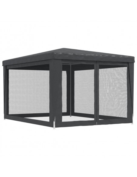 Tenda per Feste con 4 Pareti in Rete Antracite 3x4 m in HDPE
