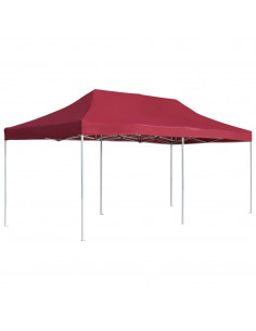 Gazebo Professionale Pieghevole in Alluminio 6x3 m Rosso Vino 2