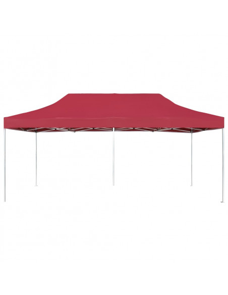 Gazebo Professionale Pieghevole in Alluminio 6x3 m Rosso Vino