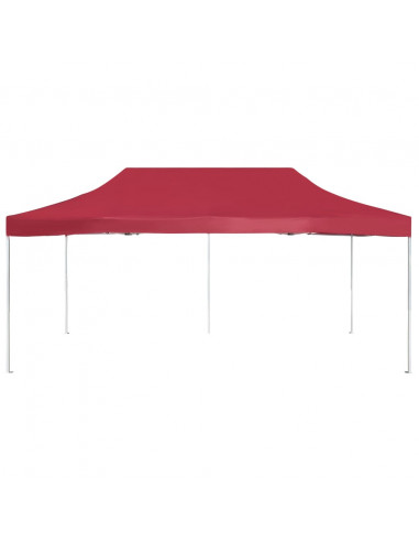 Gazebo Professionale Pieghevole in Alluminio 6x3 m Rosso Vino