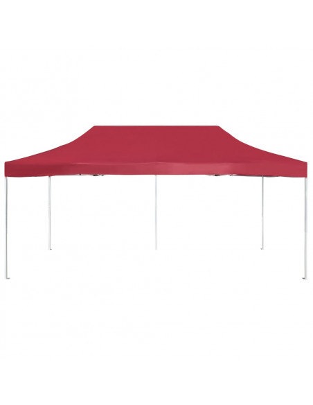 Gazebo Professionale Pieghevole in Alluminio 6x3 m Rosso Vino