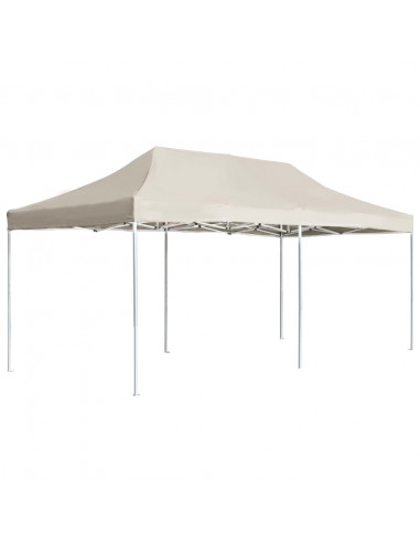 Gazebo Professionale Pieghevole in Alluminio 6x3 m Crema