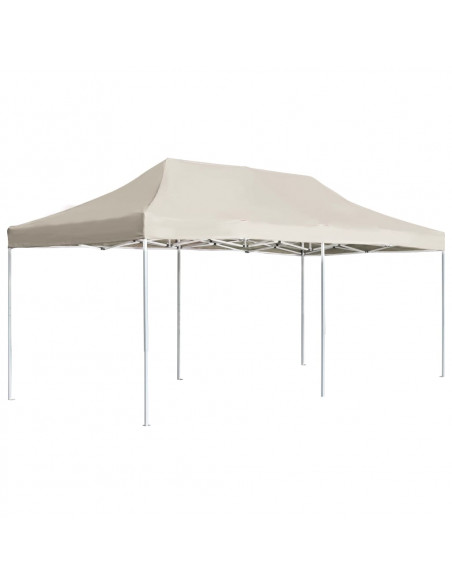 Gazebo Professionale Pieghevole in Alluminio 6x3 m Crema