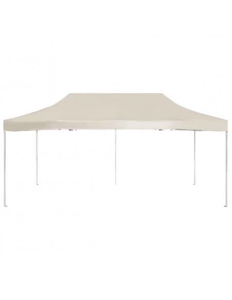 Gazebo Professionale Pieghevole in Alluminio 6x3 m Crema