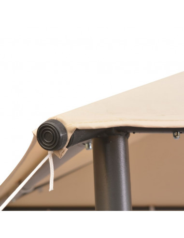 Gazebo Padiglione Tenda Tettoia 4x4 m Acciaio Beige