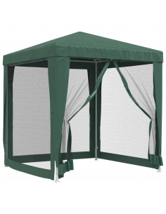 Tenda per Feste con 4 Pareti Laterali in Rete Verde 2x2 m HDPE 2