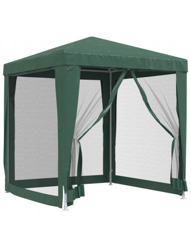 Tenda per Feste con 4 Pareti Laterali in Rete Verde 2x2 m HDPE