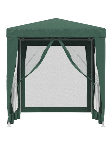 Tenda per Feste con 4 Pareti Laterali in Rete Verde 2x2 m HDPE
