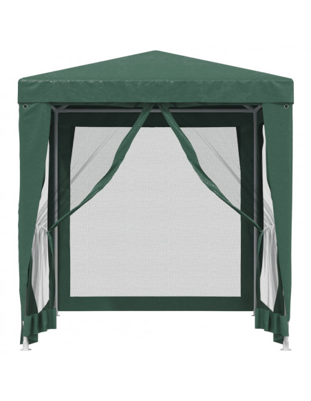 Tenda per Feste con 4 Pareti Laterali in Rete Verde 2x2 m HDPE