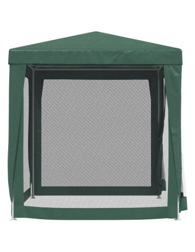 Tenda per Feste con 4 Pareti Laterali in Rete Verde 2x2 m HDPE