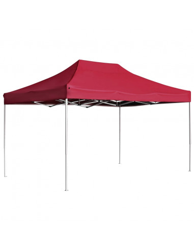 Gazebo Professionale Pieghevole Alluminio 4,5x3 m Rosso Vino