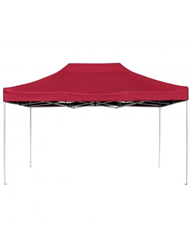 Gazebo Professionale Pieghevole Alluminio 4,5x3 m Rosso Vino
