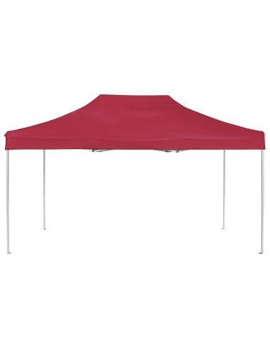 Gazebo Professionale Pieghevole Alluminio 4,5x3 m Rosso Vino