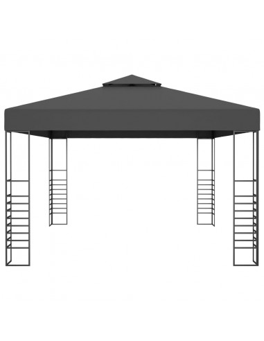 Gazebo con Stringa di Luci LED 3x4 m Antracite