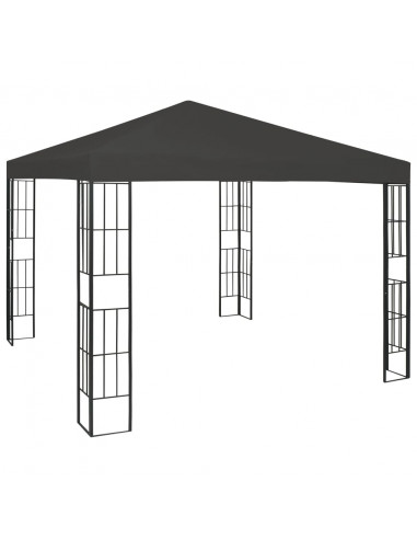 Gazebo con Stringa di Luci LED 3x3 m Antracite