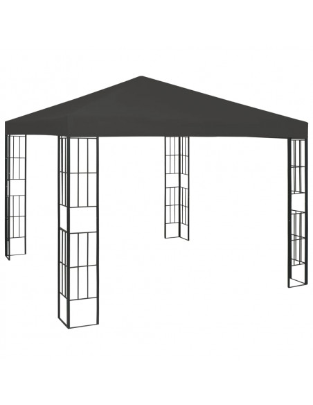 Gazebo con Stringa di Luci LED 3x3 m Antracite