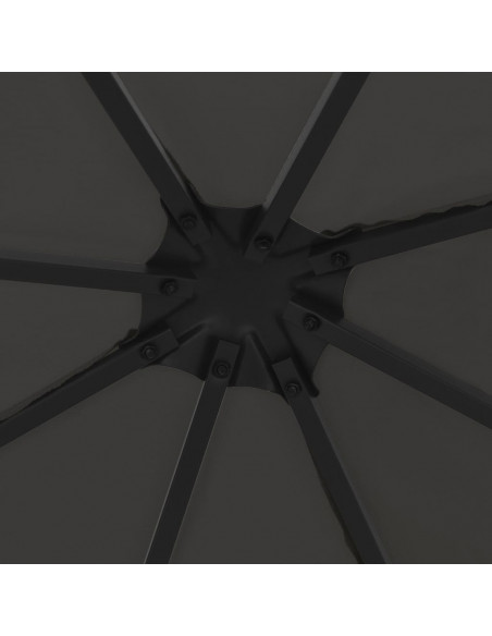 Gazebo con Stringa di Luci LED 3x3 m Antracite