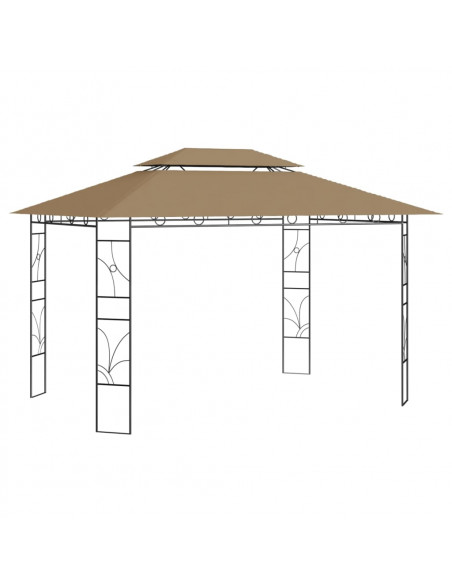 Gazebo 4x3x2,7 m Grigio Talpa 160 g/m²