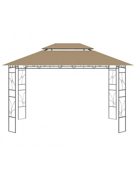 Gazebo 4x3x2,7 m Grigio Talpa 160 g/m²