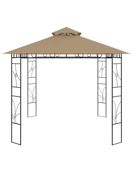 Gazebo 4x3x2,7 m Grigio Talpa 160 g/m²