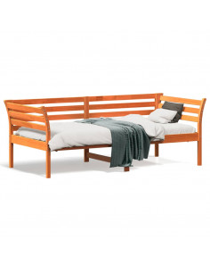 Dormeuse Marrone Cera 90x190 cm in Legno Massello di Pino 2