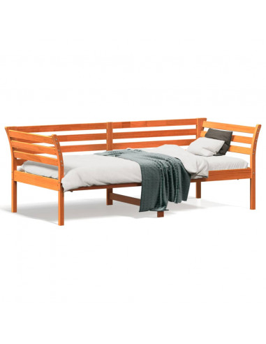 Dormeuse Marrone Cera 90x190 cm in Legno Massello di Pino