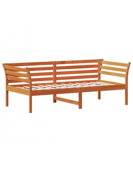 Dormeuse Marrone Cera 90x190 cm in Legno Massello di Pino