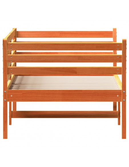 Dormeuse Marrone Cera 90x190 cm in Legno Massello di Pino
