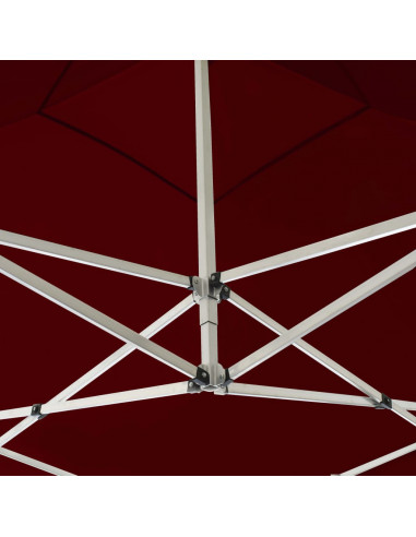 Gazebo Professionale Pieghevole in Alluminio 3x3 m Rosso Vino
